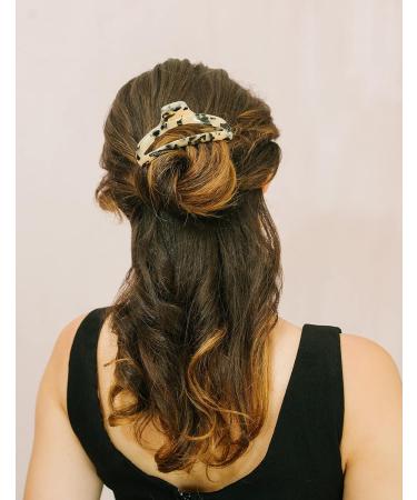 Flora Clips | Tortoise Hair Claw Clips (Pack of 2) | Strong 3.8 Inch Medium Claw Clips for Women | Natural Acetate Material - Buy Online on GoSupps.com