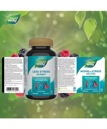 Nature's Way Less Stress Gummies Clinically Studied Ashwagandha Supplement for Adults Help to Reduce the Symptoms of Stress Natural Mixed Berry Flavour 60 Gummies - Buy Online on GoSupps.com