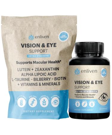 Lutein and Zeaxanthin Eye Health Supplement | Vision Support with Antioxidants, Zinc, Vitamin C & E | Helps Reduce Eye Strain, Support Macular Health & Clarity | 60 Capsules | Made in USA