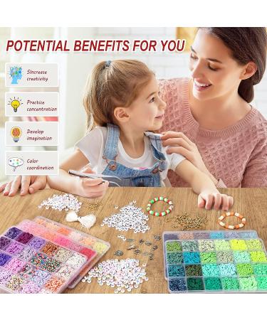 120 Colorful Clay Beads Kit for Bracelet Making | Polymer Heishi Beads for Jewelry | Perfect Gift for Preppy Girls 8-12 - Buy Online on GoSupps.com