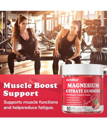 Magnesium Citrate Gummies 400 mg - Natural Sleep Aid & Calm Nervous System,Gentle Digestion Support,Bloating Relief,Vegan Magnesium Supplements for Adults Kids,Strawberry Flavor - 90 Counts Strawberry 90 Count (Pack of 1) - Buy Online on GoSupps.com