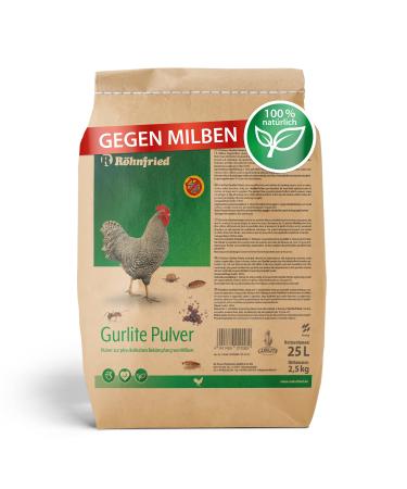R hnfried Gurlite powder - 25 l - Effective protection against red mite bird mites lice fleas ticks & parasites - natural product for the chicken coop - for chickens quail & other poultry