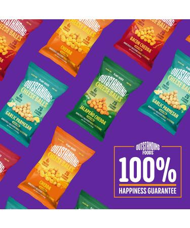 Outstanding Foods Vegan Cheese Balls - Plant Based Dairy Free Gluten Free Low Carb Kosher Snacks - 3oz 3 Pack, Chedda Flavor - Source of 20 Essential Vitamins and Minerals - Buy Online on GoSupps.com