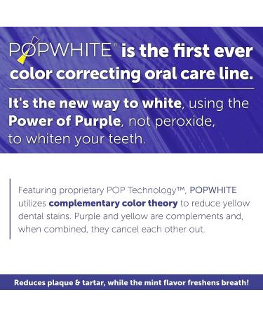 POPWHITE Natural Teeth Whitening Primer Toothpaste 4 oz - Mint Flavor | Safe Botanical Formula for Home Teeth Whitening | Gradual Results | Manufacturer Date 2/21 - Buy Online on GoSupps.com