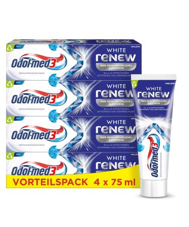 Odol-med 3 Odol-med3 White ReNEW Toothpaste up to 3 times more effective* forms a protective shield for long-lasting white teeth*** 4 x 75 ml