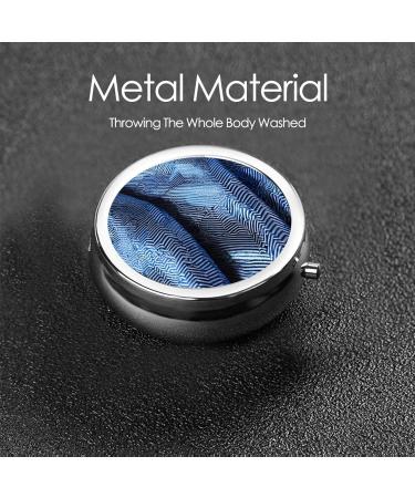 Buy Gradient Blue Denim Round Pill Box - 3 Compartment Portable Travel Organizer for Pills & Vitamins - Buy Online on GoSupps.com