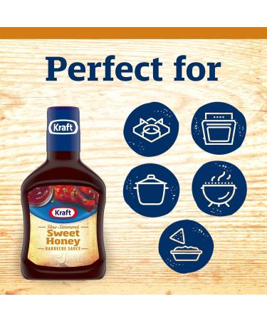 Kraft Sweet Honey Slow-Simmered Barbecue BBQ Sauce 18 oz Bottle (Pack of 2) Bundle With a Snack Scout Basting Brush - Buy Online on GoSupps.com