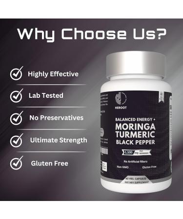 Organic Turmeric with Black Pepper & Moringa 1000 mg 60 Capsules 60 Count (Pack of 1) - Buy Online on GoSupps.com