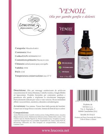 Venoil Cooling Massage Oil for Swollen Sore Legs - 100% Natural Refreshing Effect | Buy Internationally - Buy Online on GoSupps.com