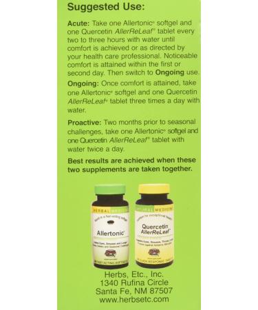 Herbs Etc. Allergy ReLeaf System - 2 Bottles, 60 SoftgelsTablets for Allergy Relief - Buy Online on GoSupps.com