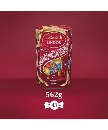 Lindt - Cornet LINDOR - Assortiment de Chocolats au Lait Blancs Double Chocolat Caramel Pointe de Sel - C ur fondant - Id al pour No l 562g marron clair blanc noir 562g - Buy Online on GoSupps.com
