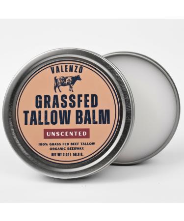 Organic Beef Tallow Balm for Skin Unscented Grass-Fed Tallow Moisturizer Natural Care Cream for Dry & Sensitive Skin (2 oz) 2 Ounce (Pack of 1)