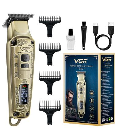 VGR Electric Beard Trimmer for Men - Rechargeable USB 240 min Battery - Ceramic Blades - 7000 RPM - Cordless Hair Clippers - Professional Grooming for Face Stubble Neck Sideburns Moustache