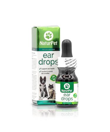NaturPet Ear Drops for Dogs & Cats | Use for Cleaning, Prior to Swimming, Stinky, Smelly Ears, Itchy Ears | All Natural Herbal Drops 10mL