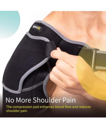 BraceUP Shoulder Brace - Adjustable Support & Ice Pad Pocket for Pain Relief & Rotator Cuff Recovery | Unisex One Size Fits Most - Buy Online on GoSupps.com