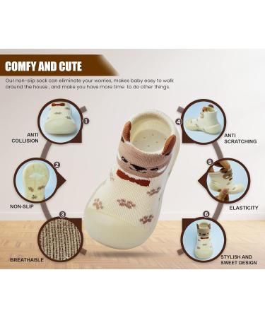 Dookeh Baby Shoes - Non-Slip Soft Sole Sneakers for Toddler Boys and Girls 9-12 Months - Brown - Buy Online on GoSupps.com
