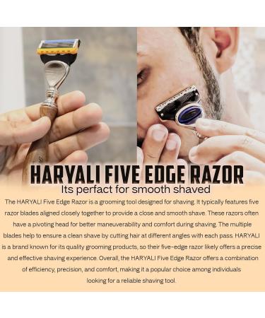 5 Edge Mens Shaving Safety Razor - Wooden Handle | Perfect for All Skin Types | Premium Quality Razors for Men - Buy Online on GoSupps.com