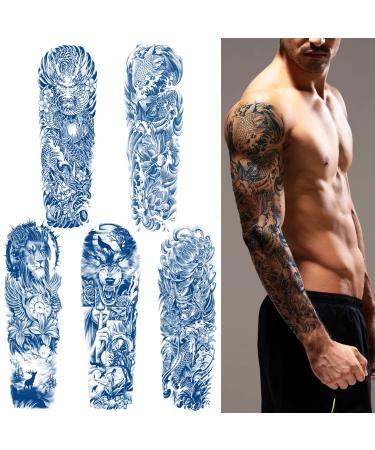 Aresvns Semi Permanent Sleeve Tattoo for Men and women  Realistic Temporary Tattoos Japanese Full Arm Waterproof & Long-Lasting 2-3 Weeks (pattern01) Christmas Gift