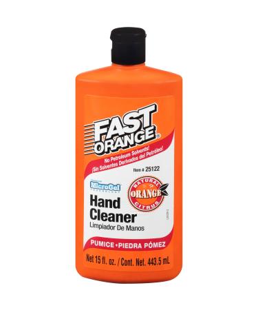 Permatex Fast Orange 25122 Pumice Lotion  Heavy Duty Hand Cleaner  Natural Citrus Scent  Waterless Cleaner For Mechanics  Strong Grease Fighter  15 oz Orange Citrus 15 Ounce