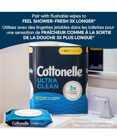 Cottonelle Ultra Clean Toilet Paper Strong Toilet Tissue 12 Mega Rolls (12 Mega Rolls 48 Regular Rolls) 284 Sheets Per - Buy Online on GoSupps.com