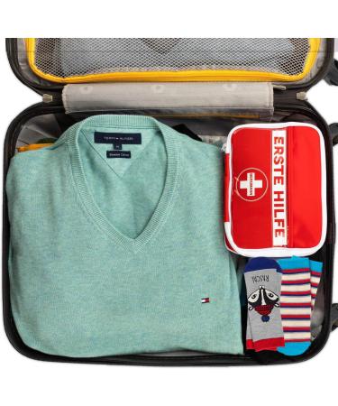 First Aid Set - German Language Emergency Kit for Hiking Travel & Home - Complete First Aid Bag with Plasters & Strips - Buy Online on GoSupps.com