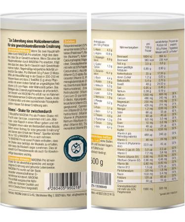 Madena Vegan Protein Powder - Herbal Rice & Pea Protein with Pomegranate Extract Sugar-Free 500g - Buy Online on GoSupps.com