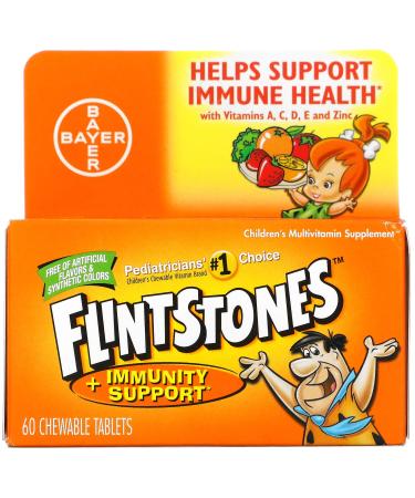 Flintstones Multivitamin + Immunity Support Chewables - Fruit Flavor - 60 ct 1 Count (Pack of 60)