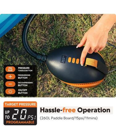 OutdoorMaster 20PSI High Pressure Electric Dolphin II Pump - Portable SUP Air Pump for Paddle Boards & Boats - Buy Online on GoSupps.com