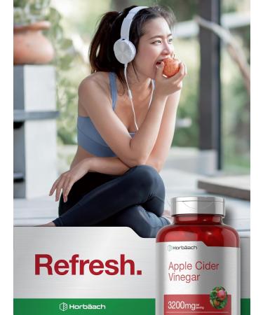 Horb ach Apple Cider Vinegar Caplets 3200mg - 180 Vegetarian Non-GMO & Gluten Free Pills | International Shipping Available - Buy Online on GoSupps.com