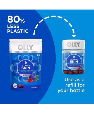 OLLY Glowing Skin Collagen Gummy with Hyaluronic Acid & Sea Buckthorn - Berry Chewable Supplement (120 Gummies) - Buy Online on GoSupps.com