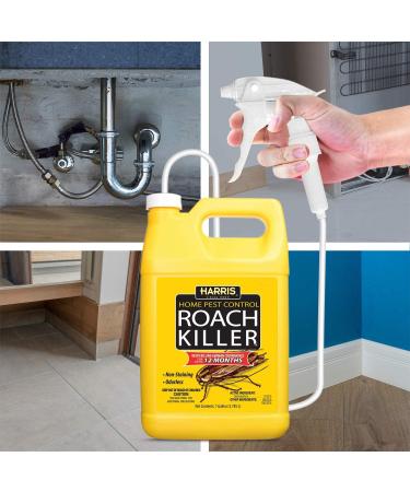 Harris Roach Killer Liquid Spray - Odorless, Non-Staining 12-Month Residual Kill Formula (Gallon) - Buy Online on GoSupps.com