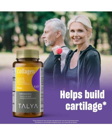 TALYA Collagen Pills with Hyaluronic Acid + Vitamin C | Hydrolyzed Collagen for Women & Men | Hair Skin and Nails | Non-GMO | 60 Capsules - Buy Online on GoSupps.com