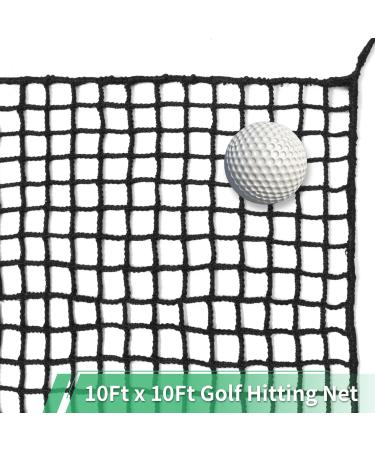 EMEKIAN Black Polyester Golf Practice Fence Net, Heavy Duty Golf Ball Barrier Net, Indoor Outdoor Portable Golf Seine Net, Golf Batting Net, Adjustable Protective Net for Backyard 10 ft x 10 ft - Buy Online on GoSupps.com