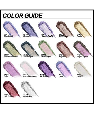 FOCALLURE Eyes On Me Pressed Powder Eyeshadow - Glitter Eye Makeup High Pigment Long-Lasting Hypoallergenic - PK03 Love Language - Buy Online on GoSupps.com