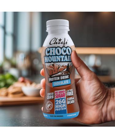Chiefs Milk Protein Drink avec 26 g de prot ines et BCAA Shake riche en prot ines et faible en glucides sans lactose et sans sucres ajout s 8 x 330 ml (Choco Mountain) - Buy Online on GoSupps.com