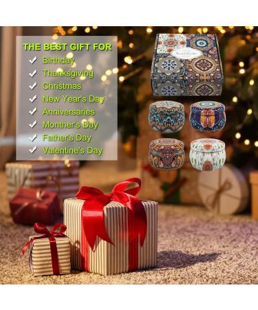 Scented Candles Home Gift Set - 100% Natural Soy Wax Aromatherapy - Stress Relief Birthday & Christmas Gifts - Vanilla Rose Orange Lemon - Bohemian 4 Pack - Buy Online on GoSupps.com