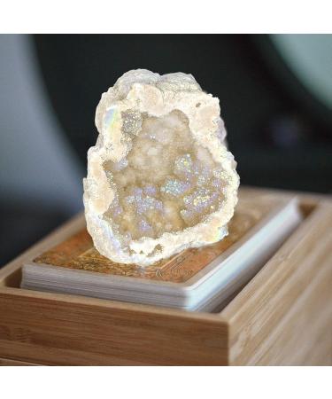 Natural Crystal Rough Natural White Geode Rainbow Titanium Coated Quartz Cluster Specimen Angel Halo - Buy Online on GoSupps.com