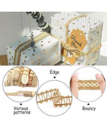 Jute Ribbon Lace Craft Ribbon - 9 Rolls, 18 Meters - Ideal for Crafts, Gifts, Parties, Holidays & Rustic Weddings - Multicolor - Buy Online on GoSupps.com