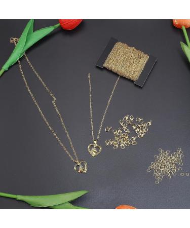 40FT Gold Twisted Curb Chain with Lobster Clasps - Jewelry Making Supplies - Buy Online on GoSupps.com