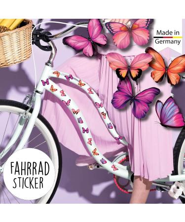 34-Piece Pink Butterfly Wall Decal Set for Children's Bicycles | Fun Bicycle Stickers & Decorations - Buy Online on GoSupps.com