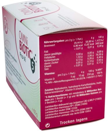 Omni Biotic Pro-VI 5 | 30 Portions | 10 Billion Probiotics Daily | Powder with Vitamin D | Vegetarian Friendly | Supports Intestinal Flora - Buy Online on GoSupps.com