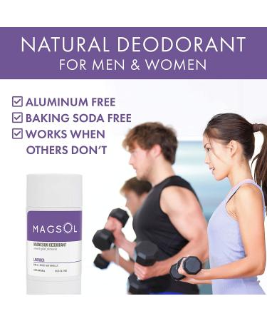 Magsol Lavender Magnesium Deodorant 3.2 oz - Natural & Long-Lasting Odor Protection - Buy Online on GoSupps.com