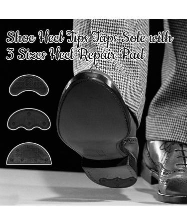 24 Pairs Shoe Repair Heel Plates with 3 Sizes - Heel Tips, Taps, Sole Pad with Nails for Shoes - Heel Replacement Kit - Buy Online on GoSupps.com