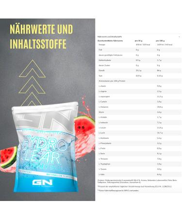 GN Laboratories Hydro Clear Whey Isolate - Watermelon - 750g Protein Powder | Quality German Protein with 25g Protein Per Serving | International Shipping Available - Buy Online on GoSupps.com