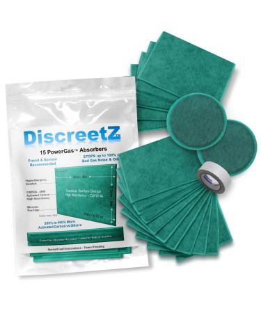 High Absorption Flatulence Eliminators! End Odor & Noise up to 100%! No Flatulence Embarrassment from Diet, Irritable Bowel Syndrome IBS, Diverticulitis, Colitis, Crohns, IBD & Leaky Gut P-15 New 10x P-15 PowerGas Absorber