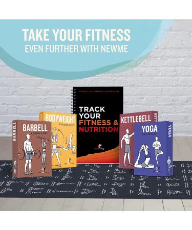 NewMe Fitness Yoga Mat - Large 5mm Thick 68 Non Slip Exercise Mat with 70 Printed Yoga Poses - Black - Buy Online on GoSupps.com