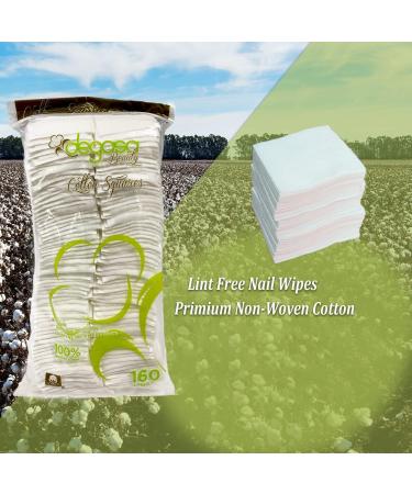 Degasa Premium 100% Pure Cotton Exfoliating Squares - Hypoallergenic Lint-Free Makeup & Nail Polish Remover Pads for Women | 160 Count - Buy Online on GoSupps.com