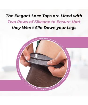 ITA-MED Sheer Compression Stockings - 23-30 mmHg Thigh High Closed Toe - Black Medium - Buy Online on GoSupps.com