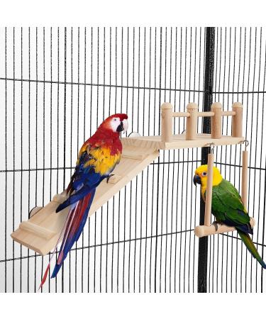 TeTupGa Hamster Bird Perches Cage Toys - Wooden Platform with Climbing Ladder and Swing - Ideal for Green Cheeks, Lovebirds, Chinchillas, and Budgies - Buy Online on GoSupps.com