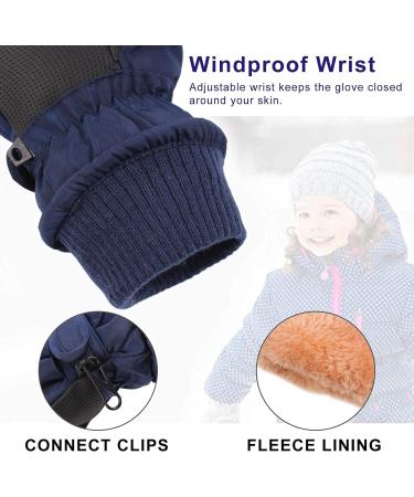 XIAOHAWANG Kids Ski Gloves | Waterproof Winter Dinosaur Mittens Navy | 2-8 Years - Buy Online on GoSupps.com